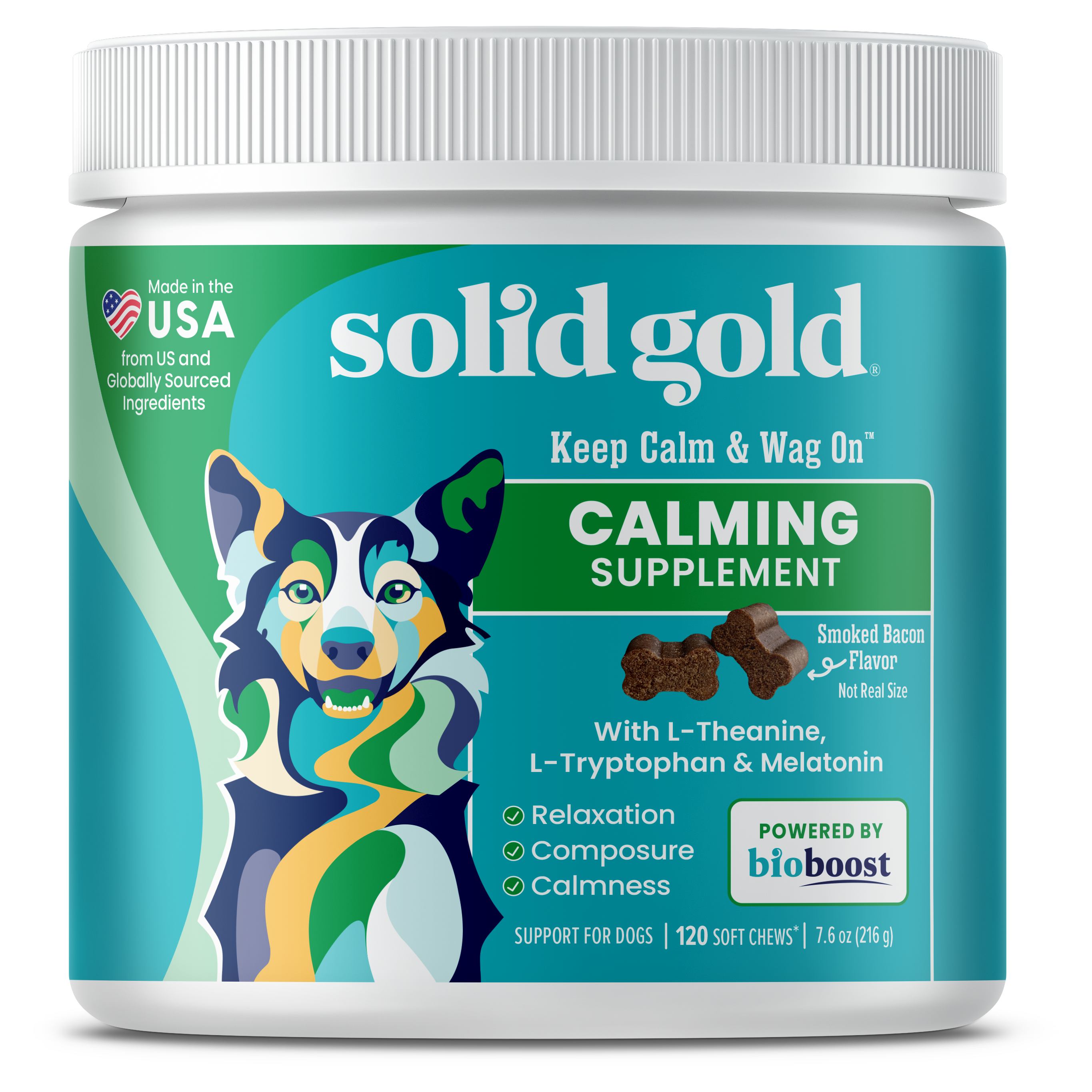 Keep Calm and Wag On™ Calming Bacon Chews for Dogs