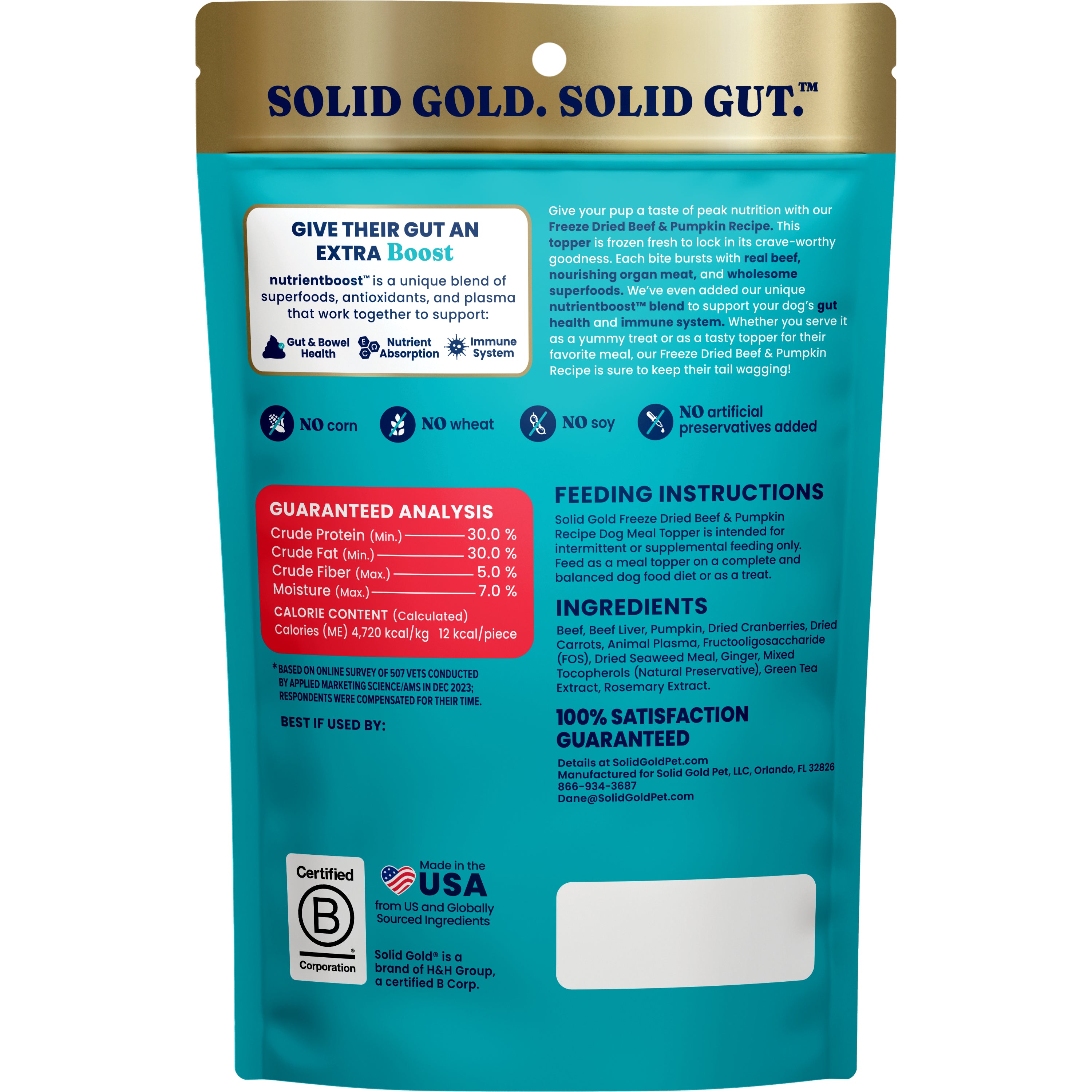 Nutrientboost™ Freeze Dried Raw Bacon Meal Topper for Dogs