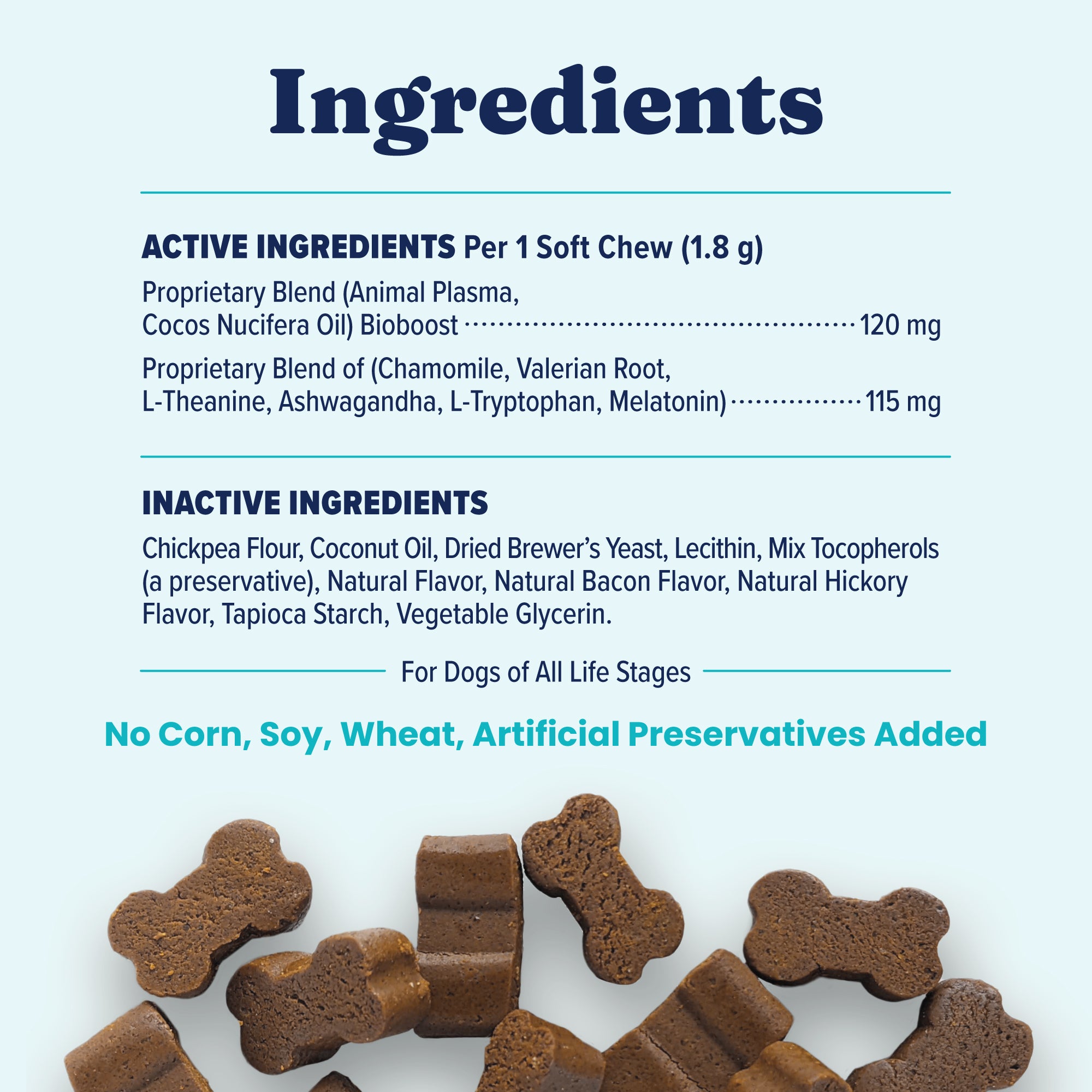 Keep Calm and Wag On™ Calming Bacon Chews for Dogs