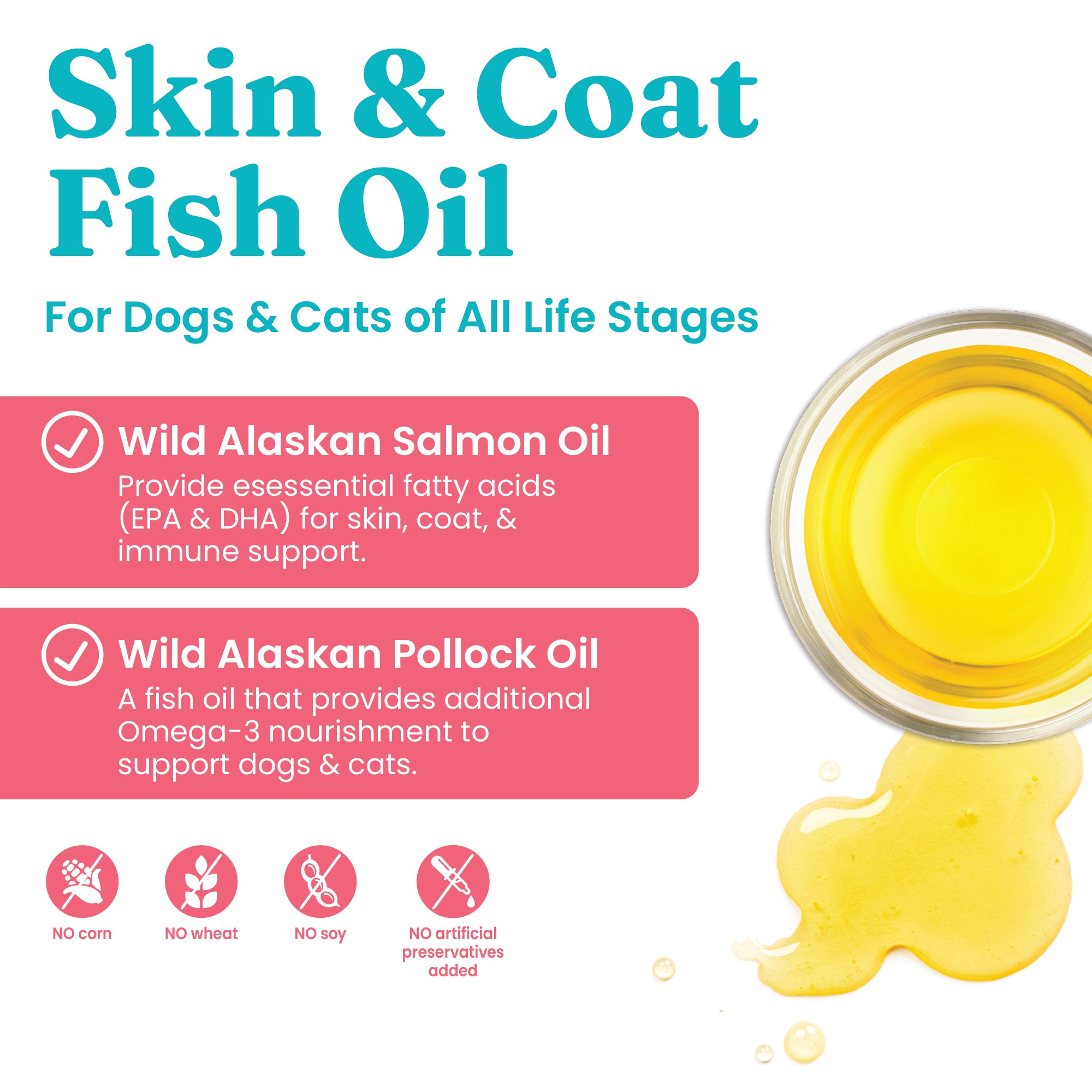 Let's Sea™ Skin & Coat Fish Oil for Dogs & Cats