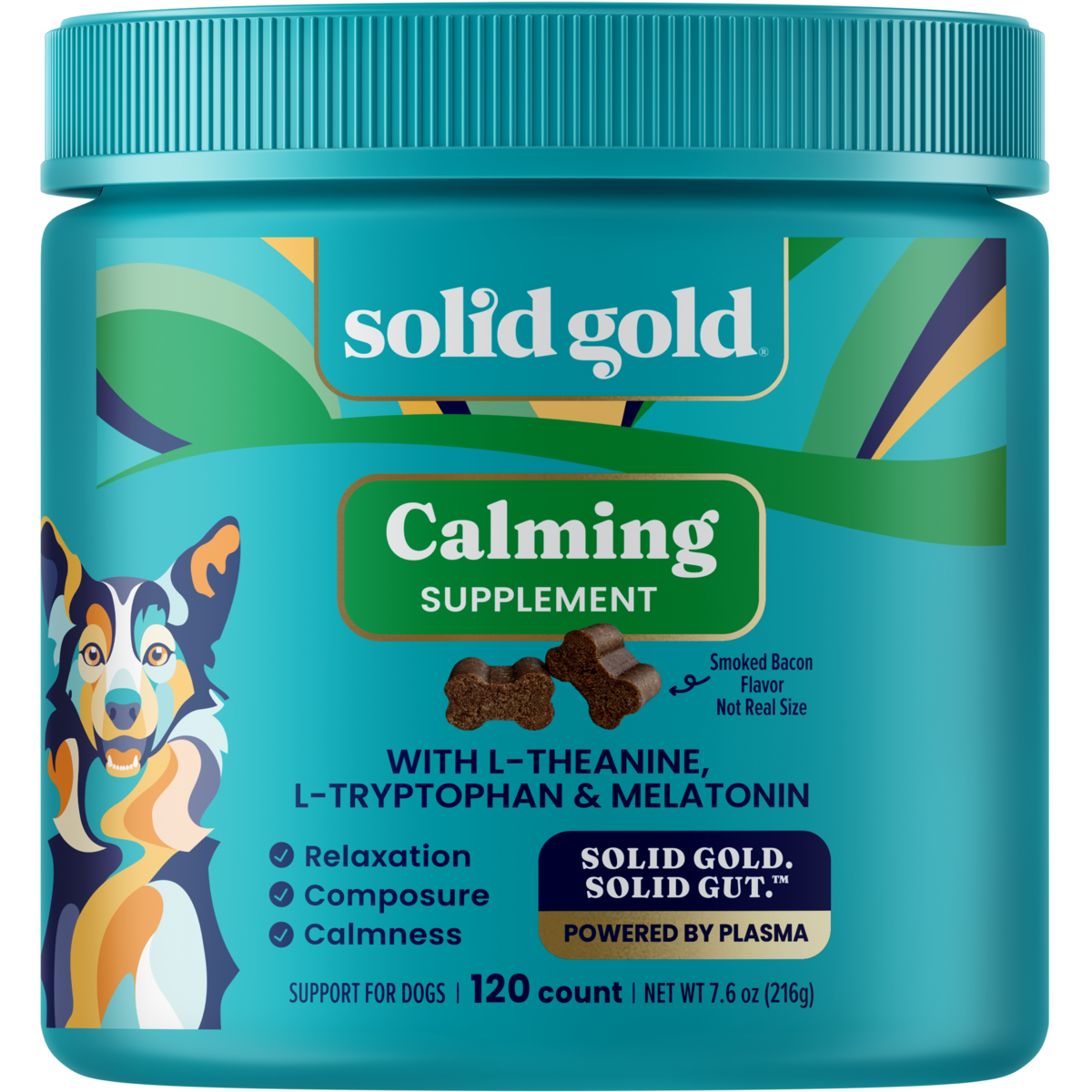 Solid Gold Calming Bacon Soft Chews Supplement for Dogs
