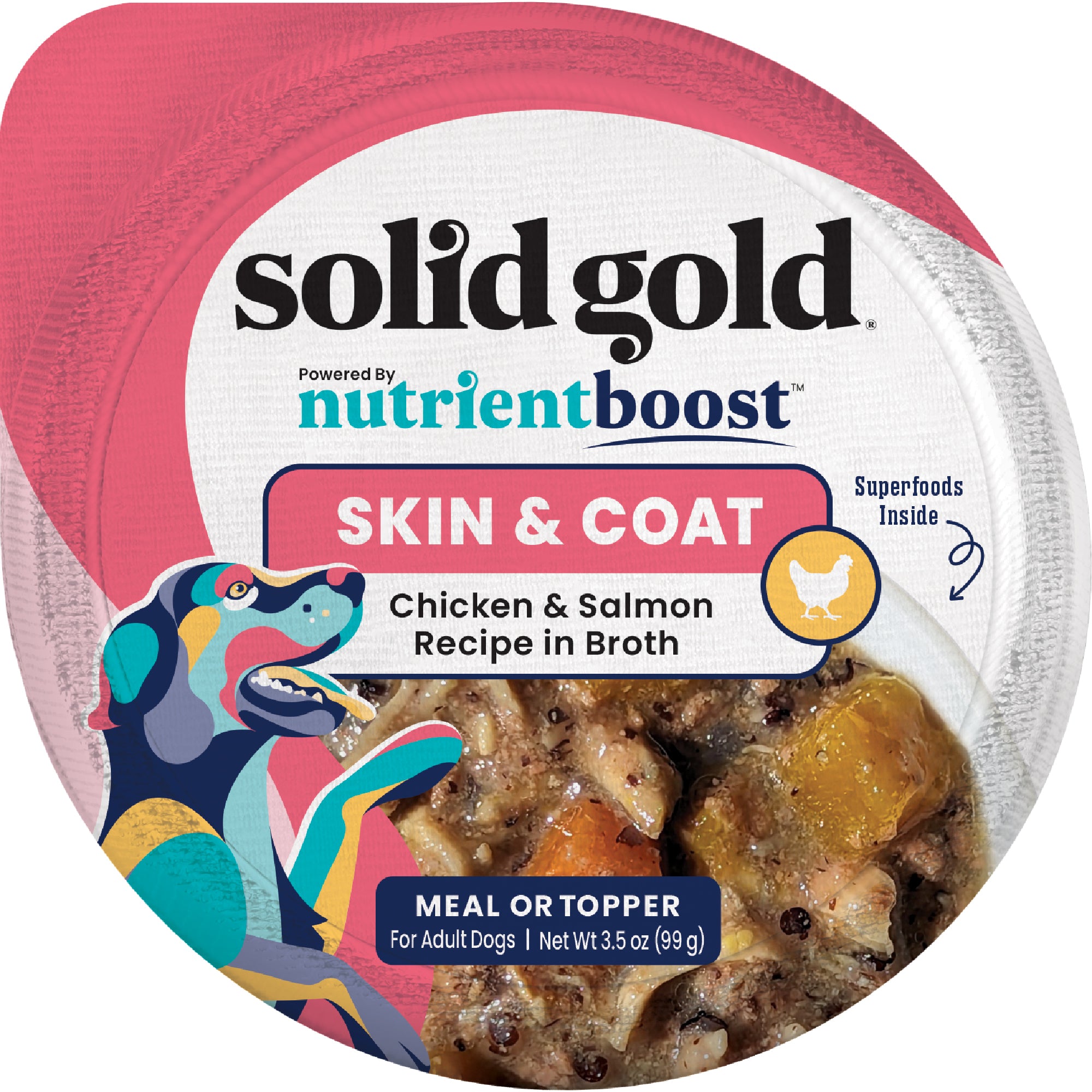 Solid Gold Skin and Coat Chicken & Salmon Recipe Wet Dog Food Topper