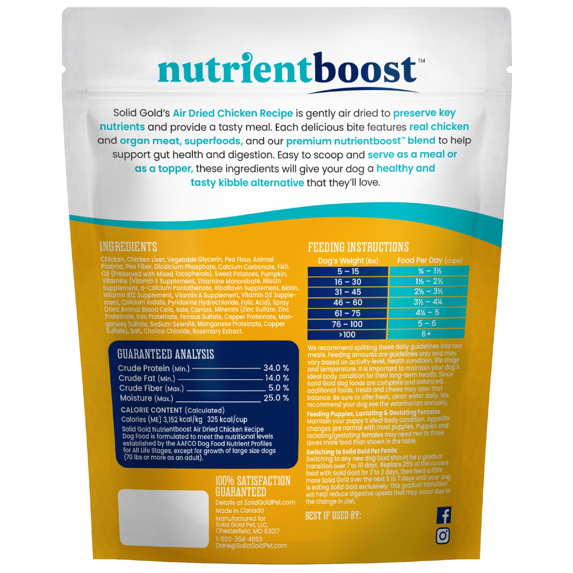 Nutrientboost Air Dried Topper & Meal Chicken for Dogs